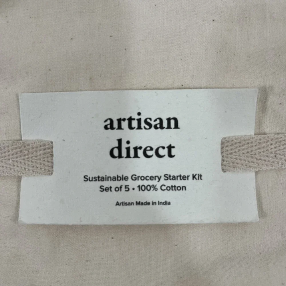 ARTISAN DIRECT Sustainable Grocery Starter Kit, Set‎ Of 5 Bags - NEW